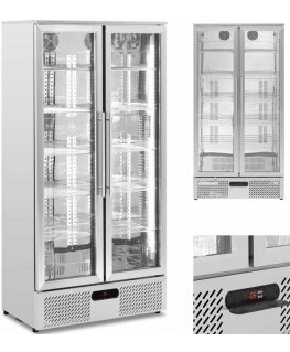 Royal Catering Bar fridge for drinks, 2 doors, glass, 458 l, 295 W - silver