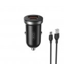 XO car charger CC56 PD 30W QC 1x USB 1x USB-C black XO car charger CC56 PD 30W QC 1x USB 1x USB-C black