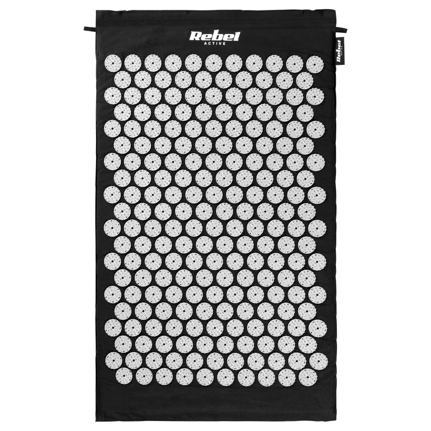 Wellness mat with acupressure spikes with pillow, 72x42cm, black, Rebel Active – 3
