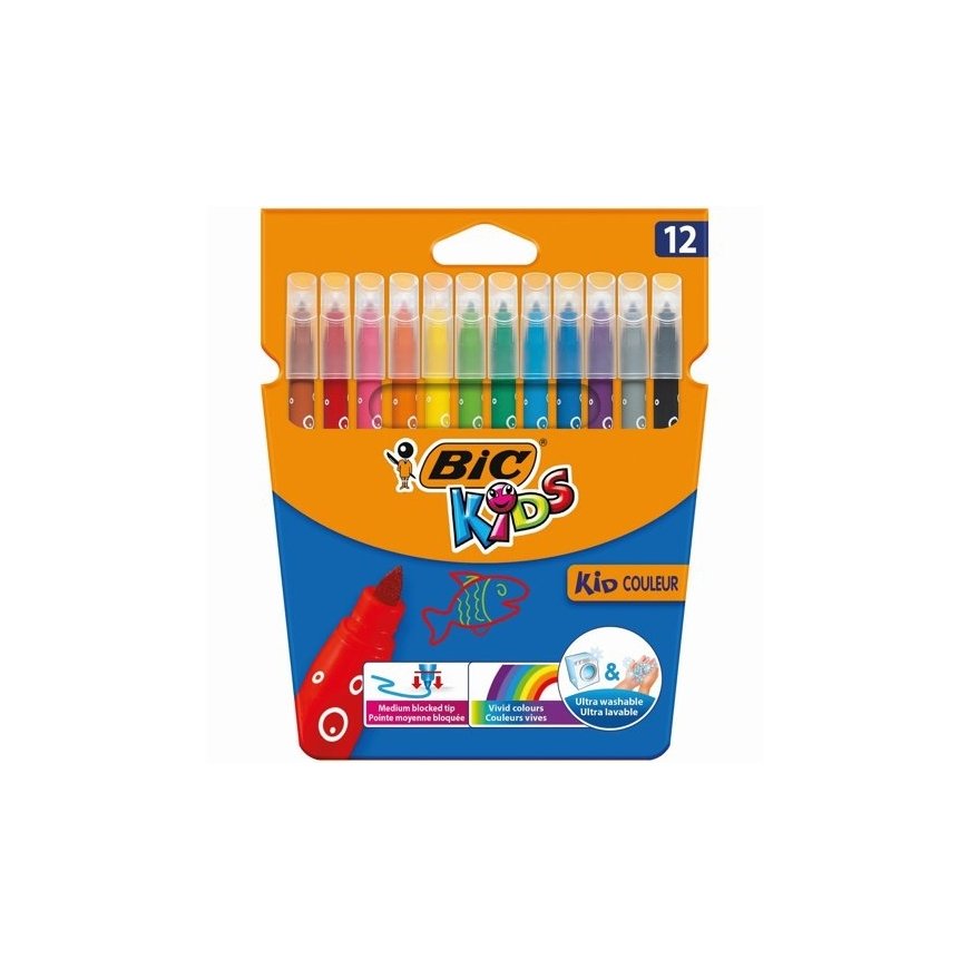 BIC Felt tip pens CF KID750 12 colours 103226