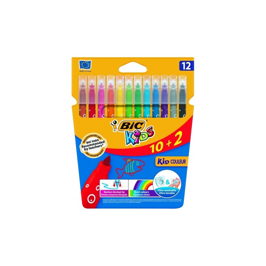 BIC Felt tip pens CF KID750 12 colours 103226 – 2