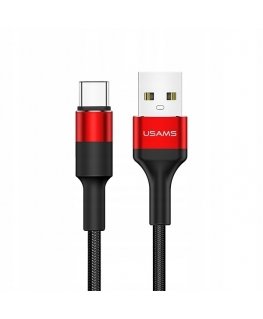 USAMS Kabel pleciony U5 2A USB-C czerwon y|red 1,2m SJ221TC02 (U