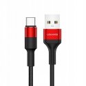 USAMS Kabel pleciony U5 2A USB-C czerwon y|red 1,2m SJ221TC02 (U
