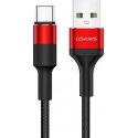 USAMS Kabel pleciony U5 2A USB-C czerwon y|red 1,2m SJ221TC02 (U