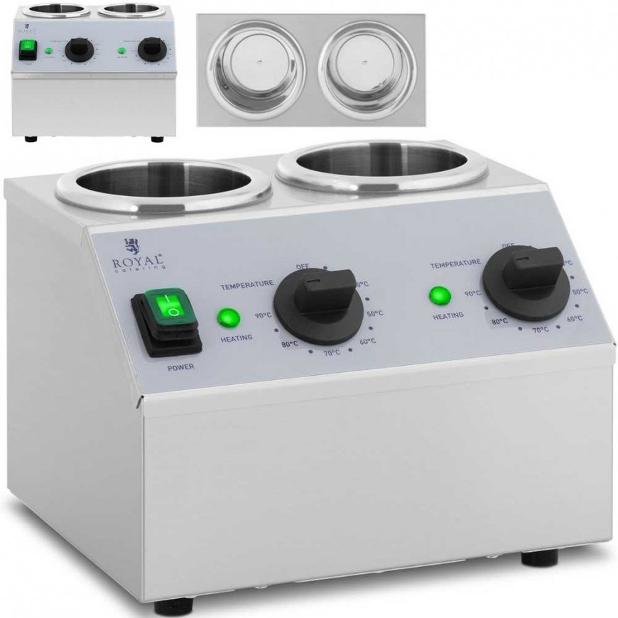 Royal Catering Double bottle warmer for hot sauces, 2 heating zones, 2x1 l