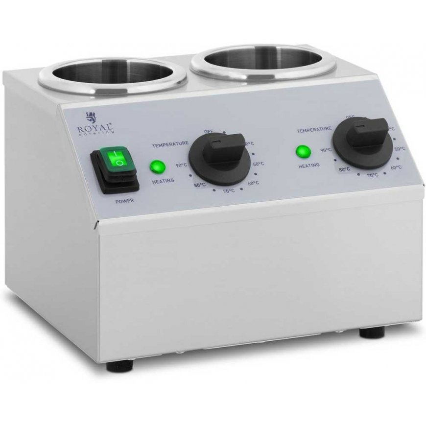 Royal Catering Double bottle warmer for hot sauces, 2 heating zones, 2x1 l – 2