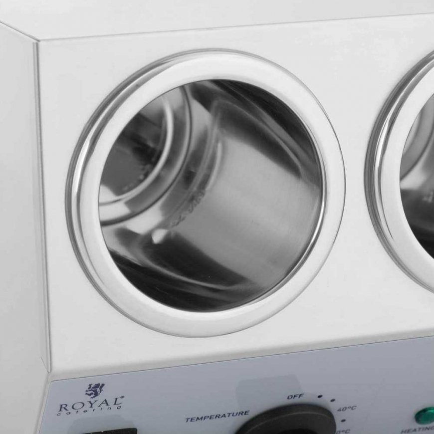Royal Catering Dvigubas buteliuko šildytuvas karštiems padažams, 2 šildymo zonos, 2x1 l – 4