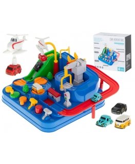 RoGer Toy Parking with obstacle course + 4 cars