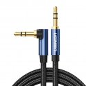 Ugreen audio cable AUX angled minijack 3.5 mm 2m blue (AV112) Ugreen audio cable AUX angled minijack 3.5 mm 2m blue (AV112)