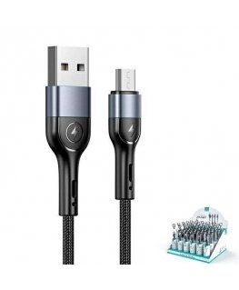 USAMS Kabel pleciony U55 2A micro USB 1szt. for set U55 czarny|b