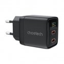 Wall charger GAN3 USB-C+C PD35W Choetech PD6051 (black) Wall charger GAN3 USB-C+C PD35W Choetech PD6051 (black)