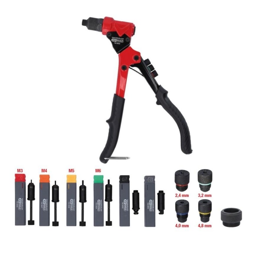 12 dalių kniedijimo replių rinkinys KS-TOOLS – 4