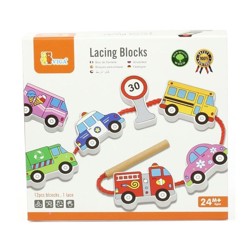 Viga wooden blocks are connected with thread – 3