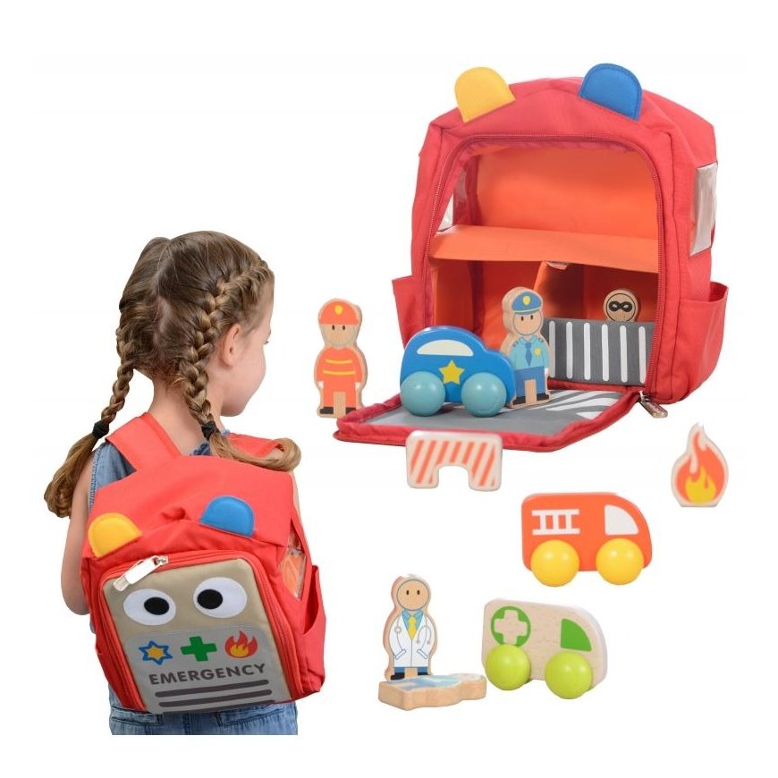 Kid's Wooden Fireman Backpack Set, Masterkidz – 2
