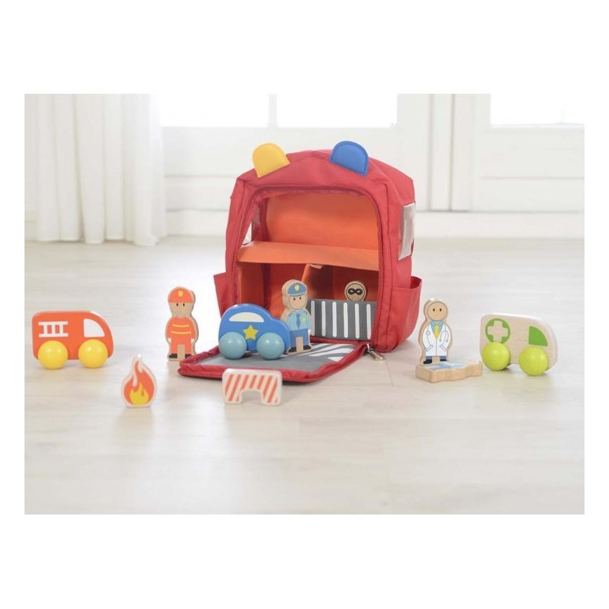 Kid's Wooden Fireman Backpack Set, Masterkidz – 4