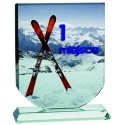 Tryumf Glass trophy with LuxorJet color printing, engraving and paint filling and case Tryumf Glass trophy with LuxorJet color printing, engraving and paint filling and case