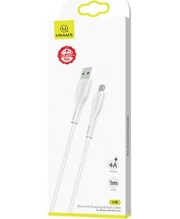 USAMS Kabel U38 microUSB 4A Fast Charge for OPPO 1m biały|white