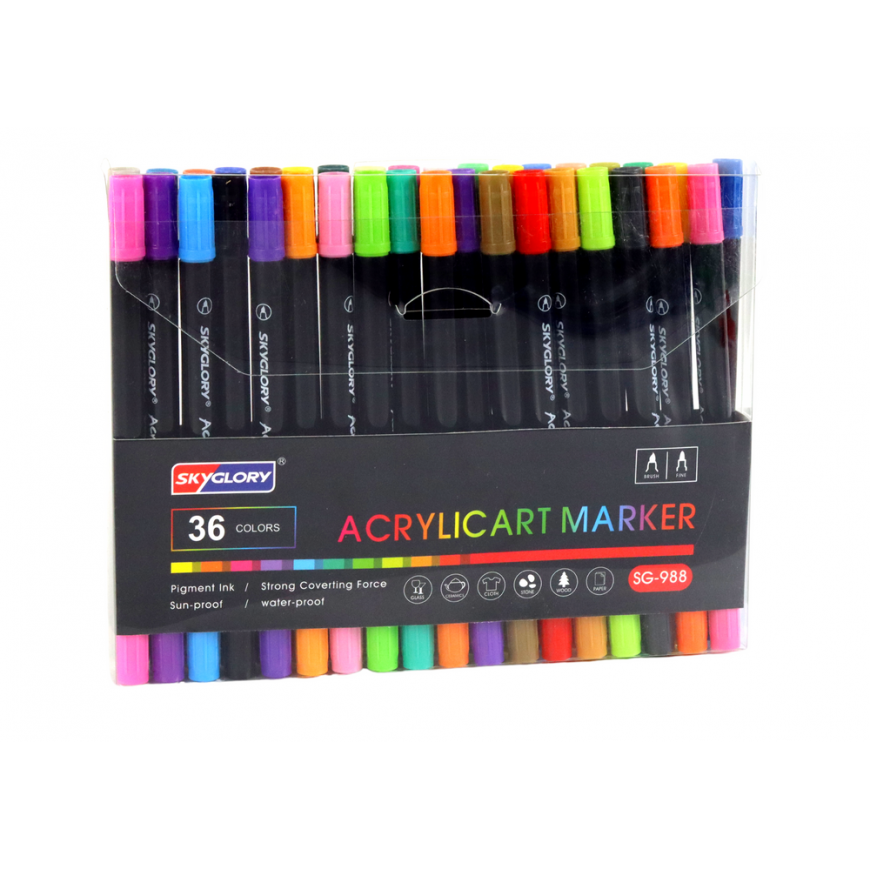 Lean 36 double-sided marker set for ceramics, glass and clothes – 3