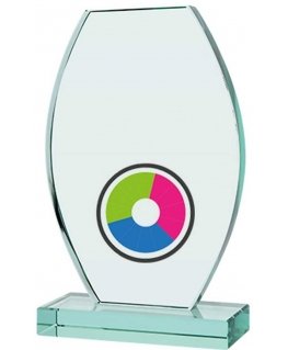 Detail LuxorJet color printed glass trophy and case