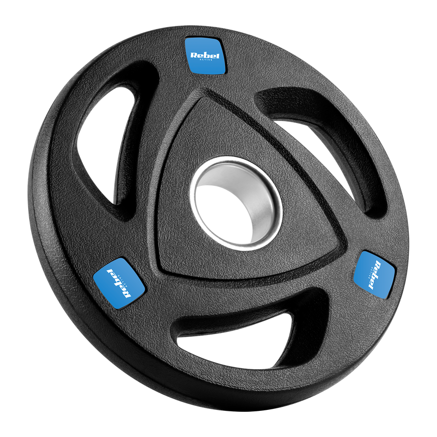 Set of rubberized cast iron weights 4x2.5kg, Olympic opening 51mm, REBEL ACTIVE – 2