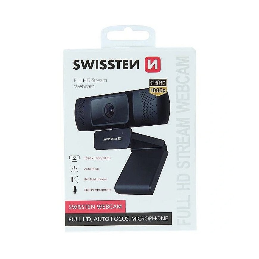 Swissten Full HD Web Camera with Microphone / Auto Focus USB