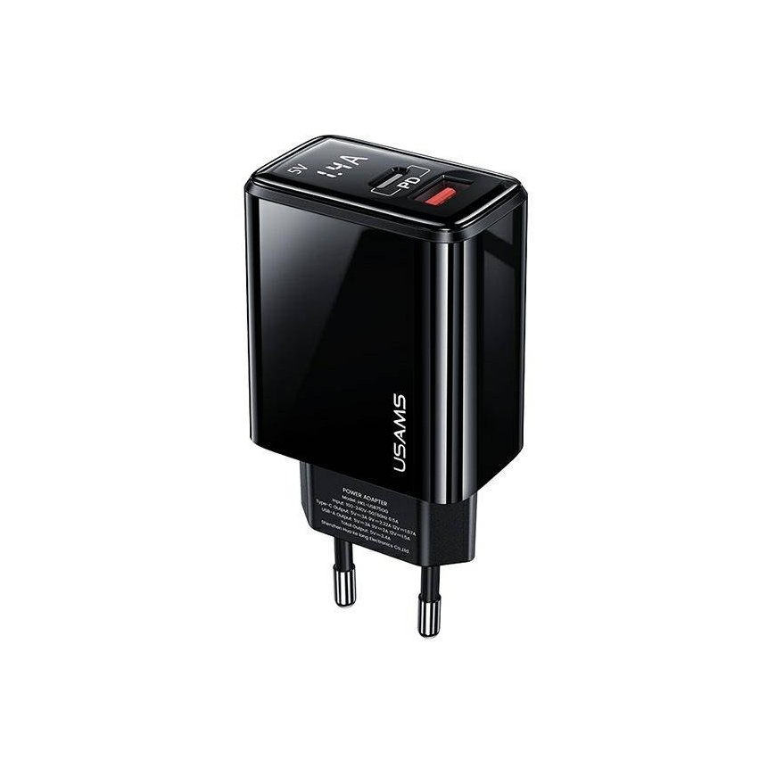 USAMS Ład. siec. 1xUSB-C+1xUSB T40 20W
