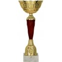 Detail Gold and burgundy metal cup Detail Gold and burgundy metal cup