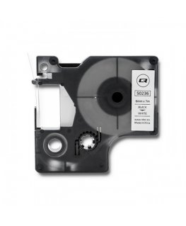 Qoltec Taśma do DYMO D1 43613 | 6mm x 7m | Biała/Czarny nadruk