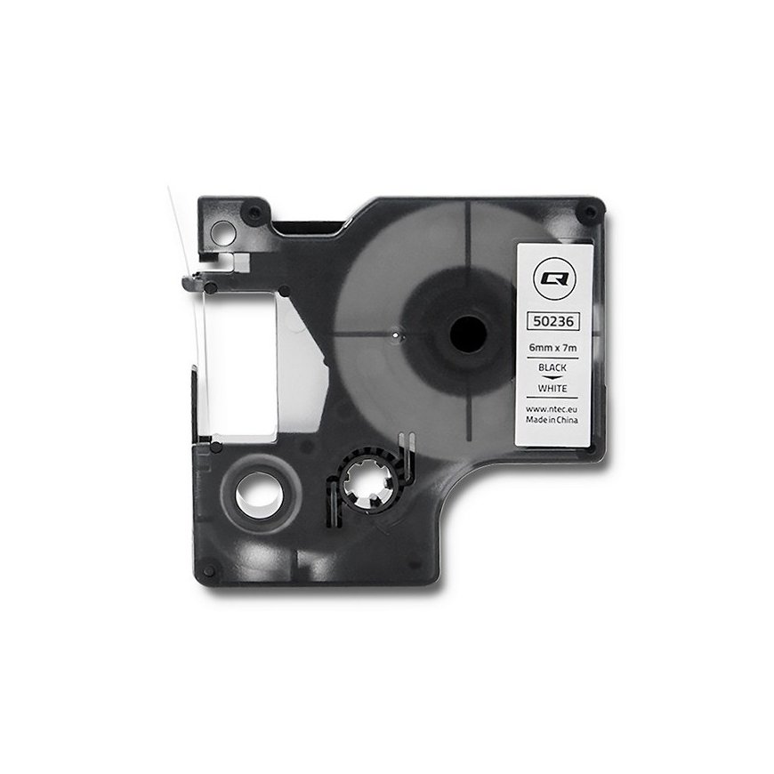 Qoltec Taśma do DYMO D1 43613 | 6mm x 7m | Biała/Czarny nadruk – 2