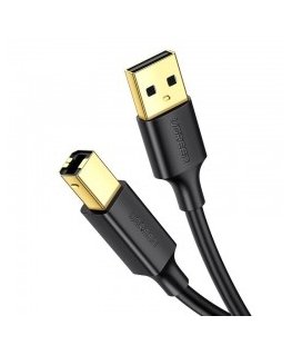 UGREEN US135 Kabel USB 2.0 A-B do drukarki, pozłacany, 1.5m (czarny)