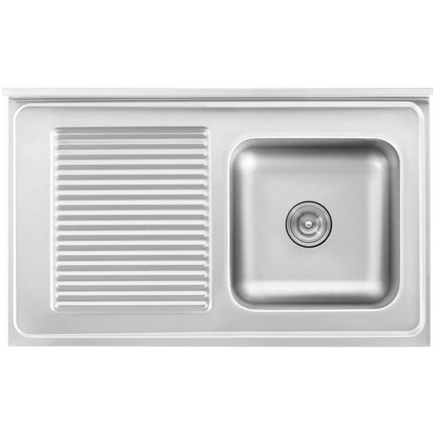 Royal Catering Single bowl sink with sliding door cabinet, right, 100 x 60 x 94 cm – 5