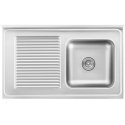 Royal Catering Single bowl sink with sliding door cabinet, right, 100 x 60 x 94 cm