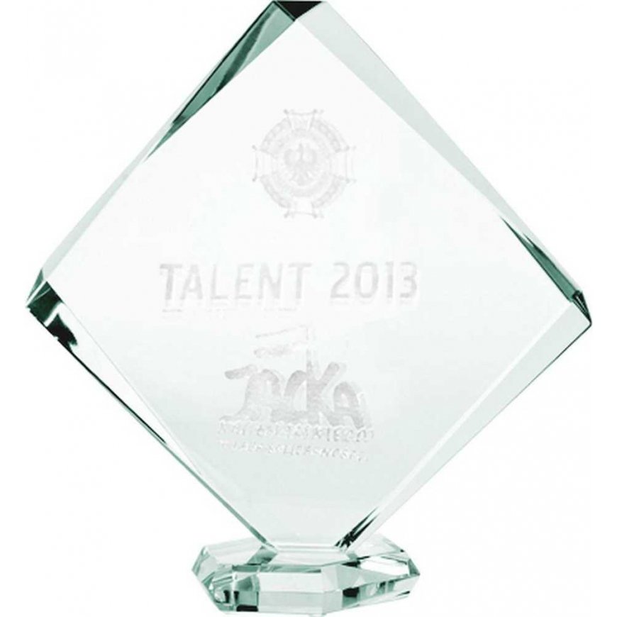 Tryumf 3D engraved glass trophy with