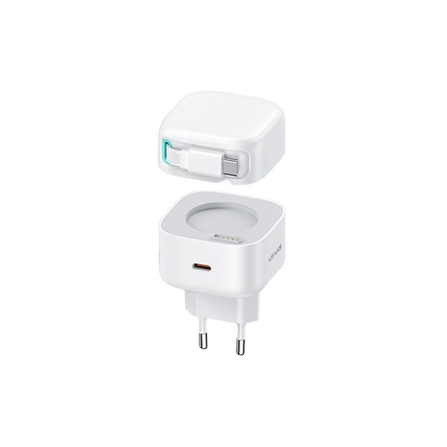 USAMS Ład. siec. 1xUSB-C ze zwijanym