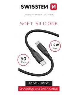 Swissten Soft Silicone Data Cable USB-C / USB-C / 1.5m / 60w