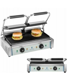 Royal Catering Grilis kontaktowy double double sided corrugated