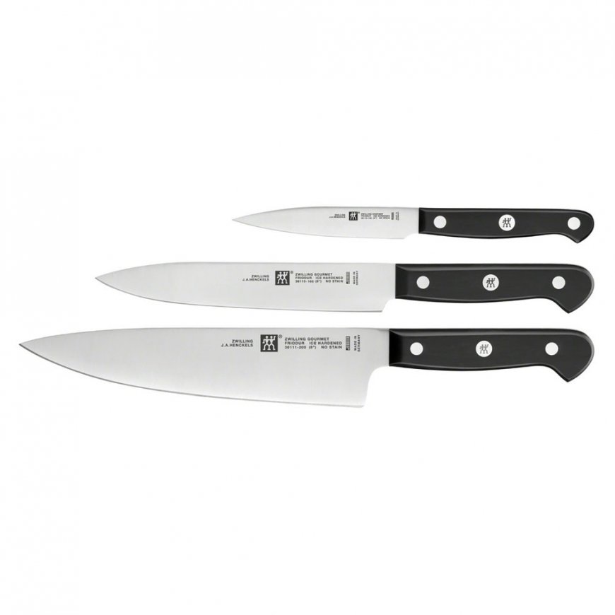 ZWILLING 36130-003-0 Set de 3 Couteaux, Acier Inoxydable, Noir, 34 x 14 x 3 cm 3 pc(s) Knife set