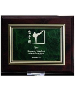Tryumf Plastic diploma with engraving on a gold plate
