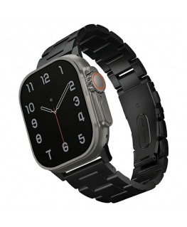 Uniq Osta Strap Case for Apple Watch 42/44/45/ 49mm Series 1/2/3/4/5/6/7/8/SE/SE2/Ultra Stainless Steel - Black