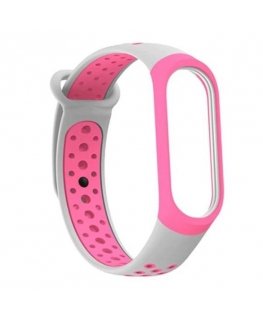 Beline pasek Mi Band 3|4 design różowo-szary|pink-grey