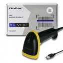 Qoltec 50867 vöötkoodilugeja Käeshoitav vöötkoodiluger 1D/2D Laser Must, Kollane