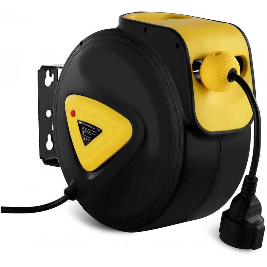 MSW Wall-mounted automatic cable reel with extension AC230V / 10A / 50Hz socket, length 21.5m – 2