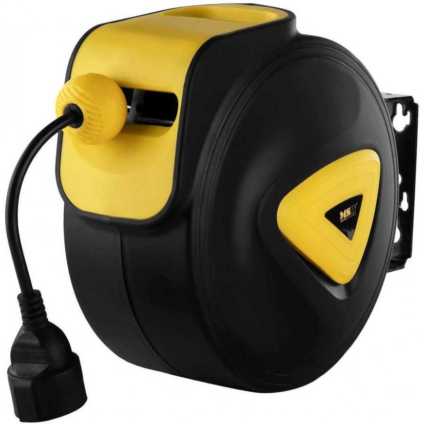MSW Wall-mounted automatic cable reel with extension AC230V / 10A / 50Hz socket, length 21.5m – 5