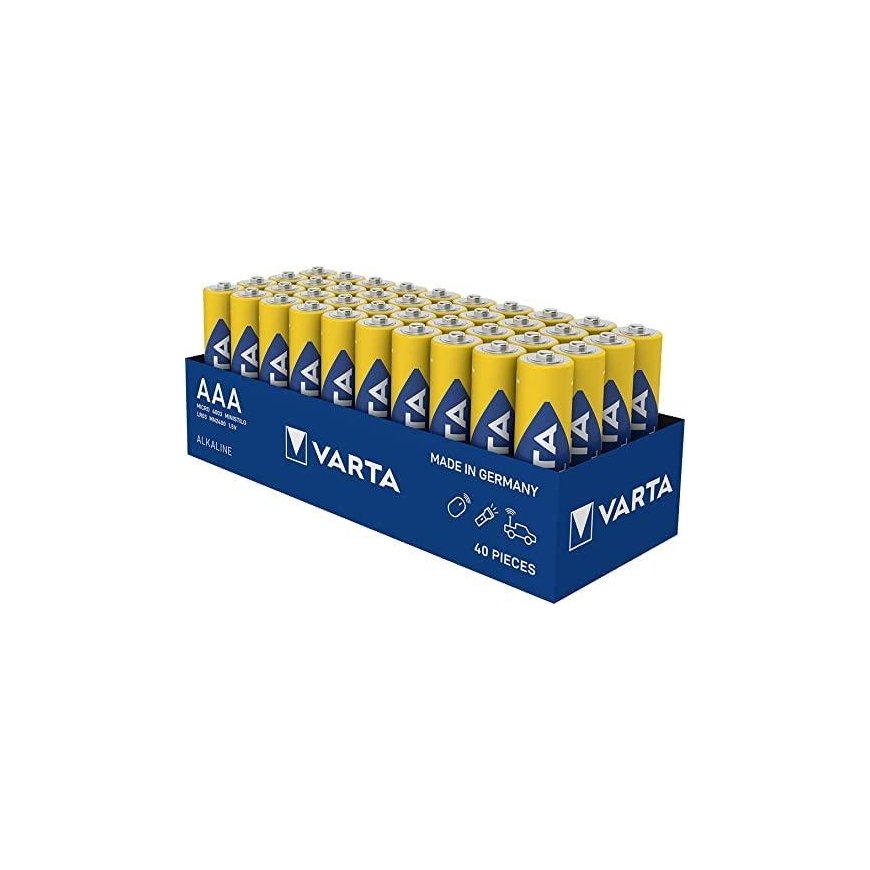 40x Bateria R-03 LR3 AAA šarminė Varta Industrial (folia4) – 3