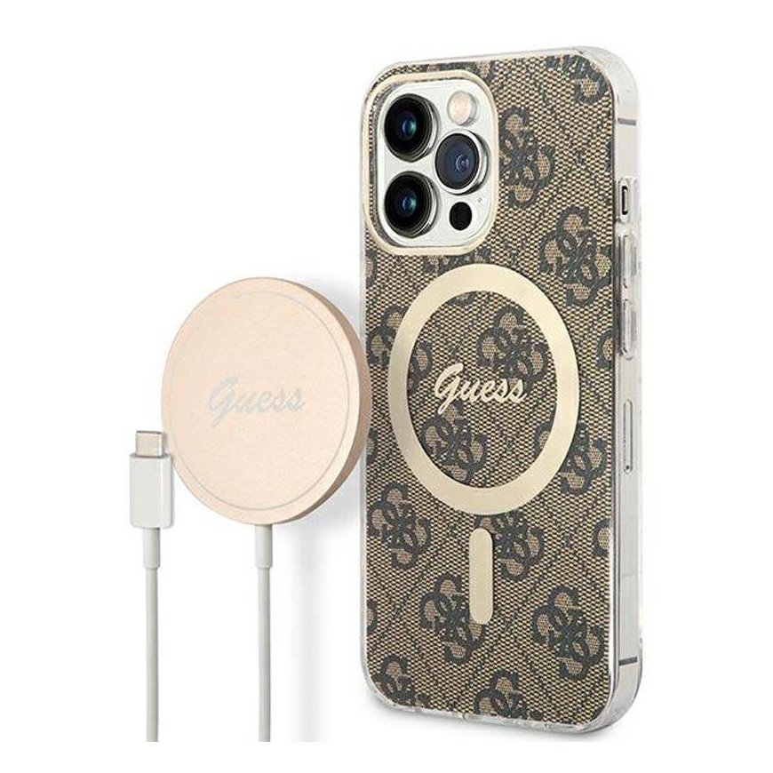 Zestaw Guess GUBPP13LH4EACSW Case+ Charger iPhone 13 Pro brązowy – 2