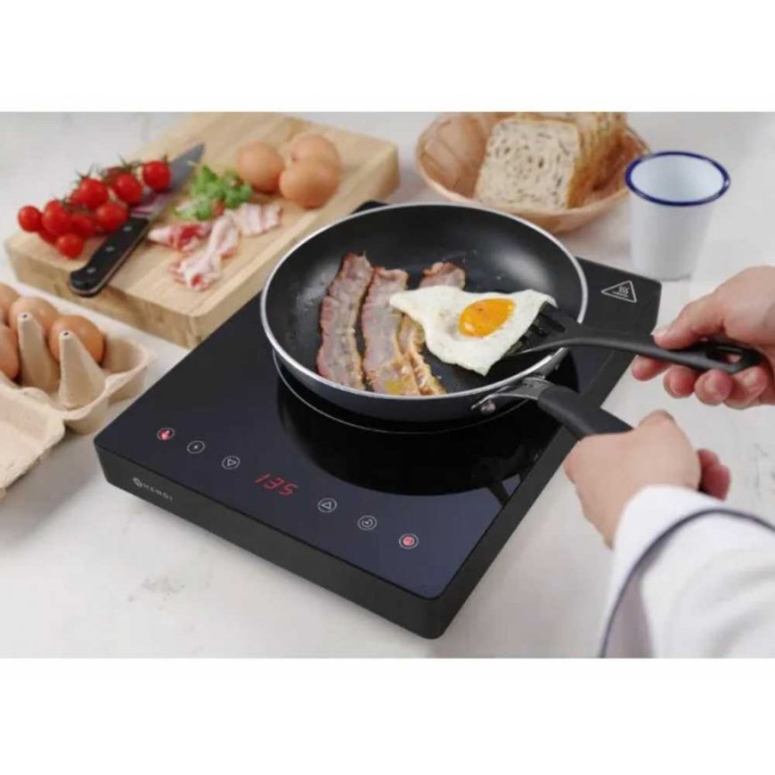 Kaitlentė Nešiojama indukcinė viryklė su jutikliniu skydeliu, 1 Juodas Line šildymo zona, sk. 22 cm 2000 W – Hendi 239391 – 3