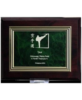 Tryumf Plastic diploma with engraving on a gold plate