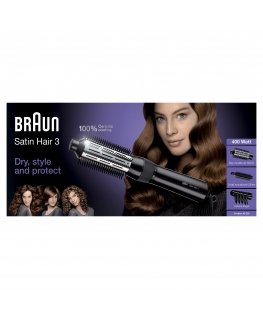 Braun Satin Hair 3 AS 330 Karšto oro šepetys Juoda, Mėlyna, Alyvų 400 W 2 m