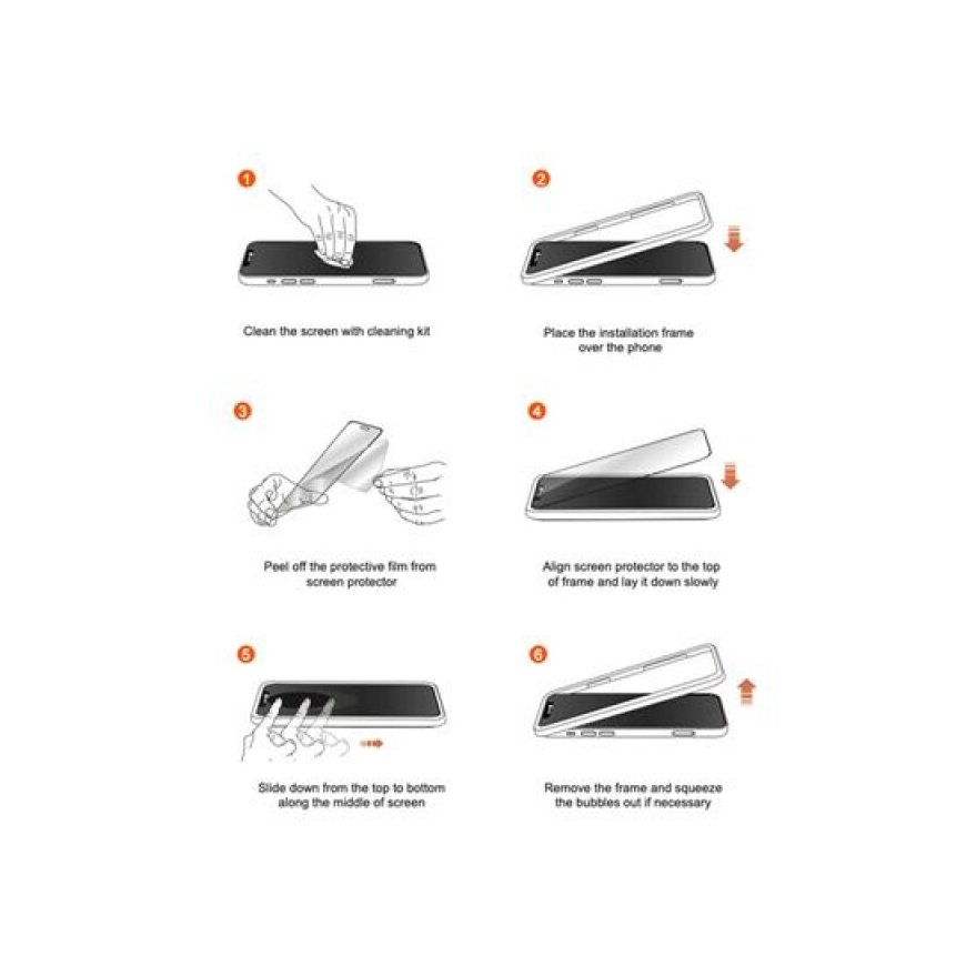 Fusion EDGE 5D phone tempered glass with installation frame for