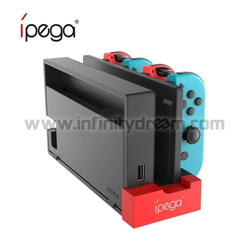 iPega 9186 Charger Dock pro N-Switch a Joy-con Black|Red – 2
